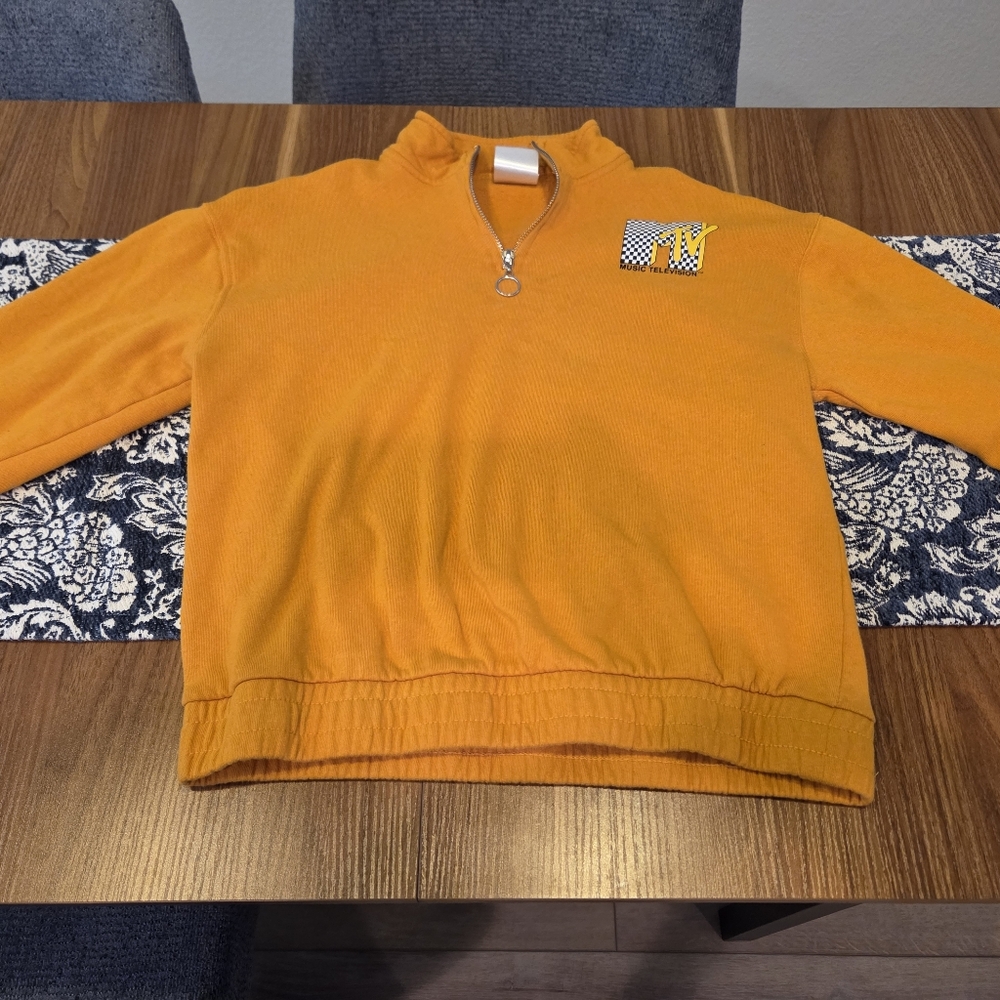 MTV Vibrant Gold Zip-Up Sweater